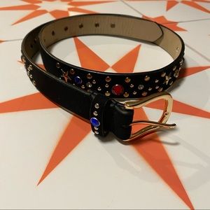 Faux Suede Rhinestone Belt